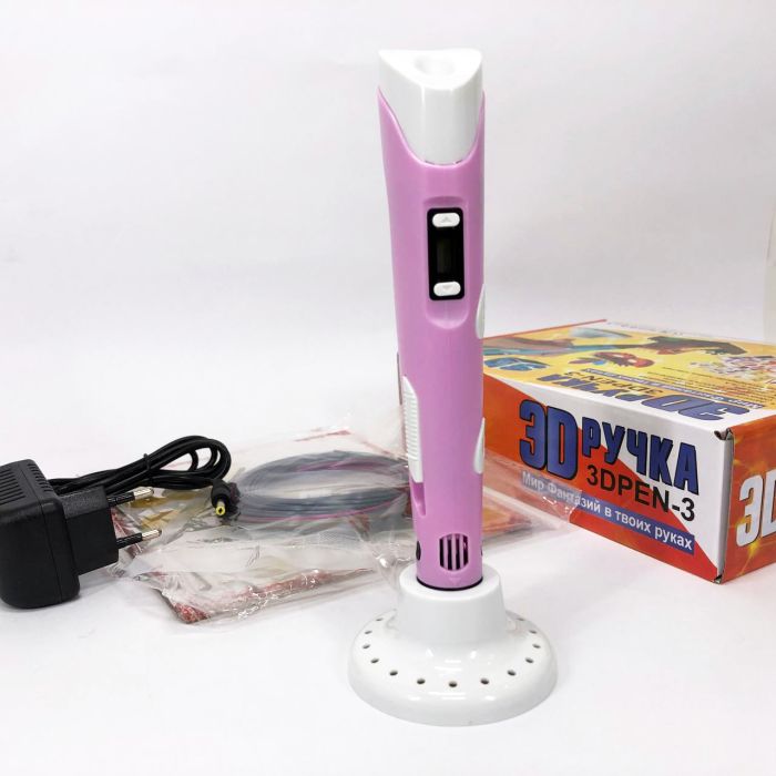 3D ручка Smart 3D Pen 2 c LCD дисплеем, Ручка 3d для развития внимания. Цвет: розовый