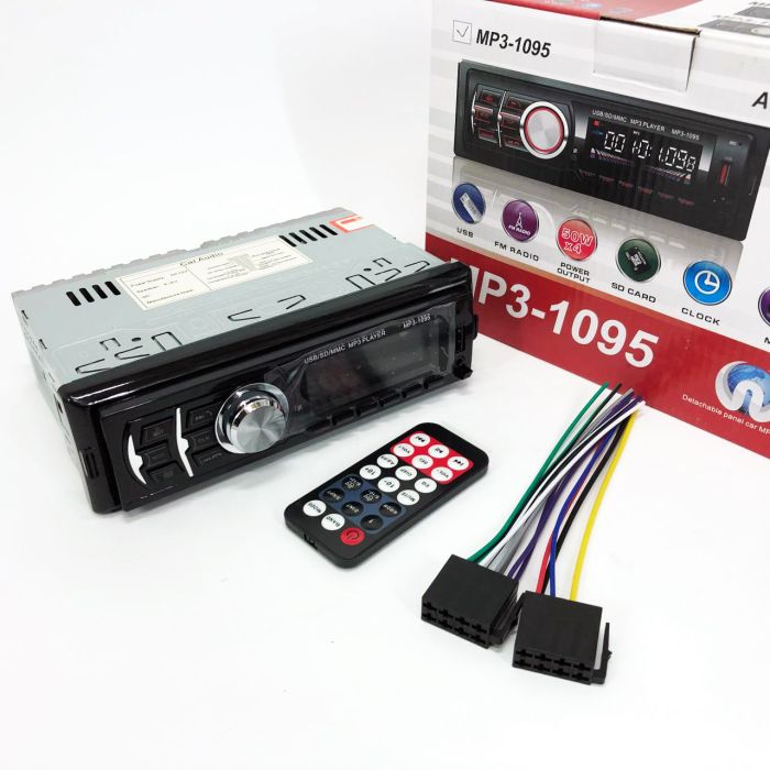 Автомагнитола MP3 1095/7336 BT ISO со съемной панелью 1DIN 4х50Вт, Автомобильная магнитола стерео звук
