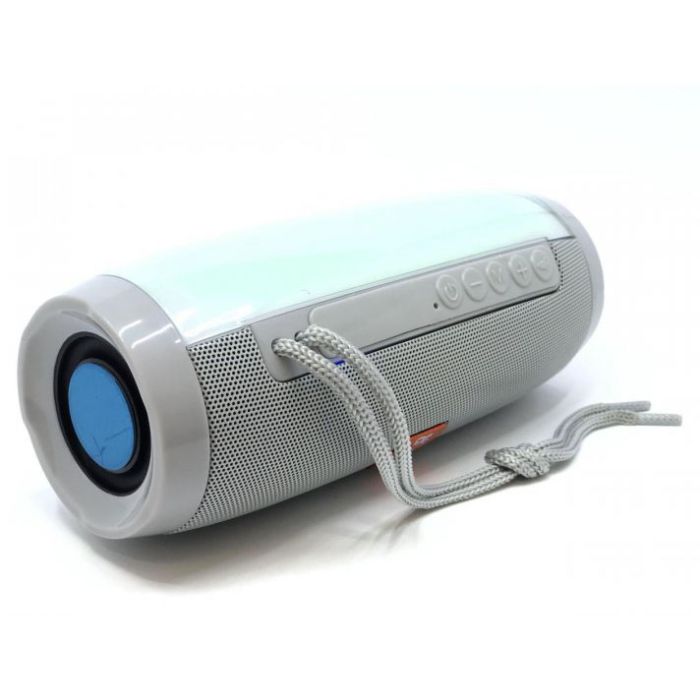 Портативная bluetooth колонка влагостойкая TG-157 Pulse с разноцветной подсветкой. Цвет: серый