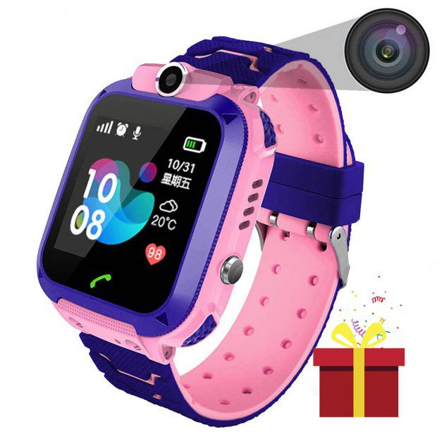 Детские Смарт Часы Smart Baby Watch Q12 SIM /Bluetooth /LBS/GPS. Цвет: розовый