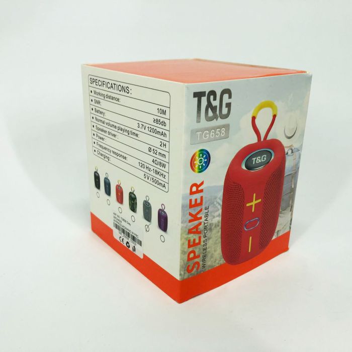 Портативная Bluetooth колонка TG658 8W с RGB подсветкой, Музыкальные колонки для улицы. Цвет: серый