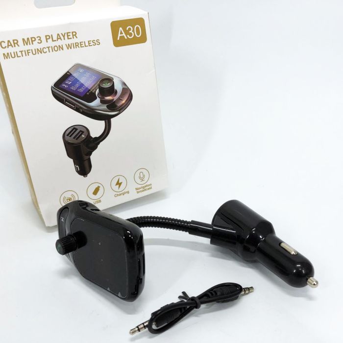 Автомобильный FM трансмиттер модулятор A30 Bluetooth,  Фм трансмиттер от прикуривателя