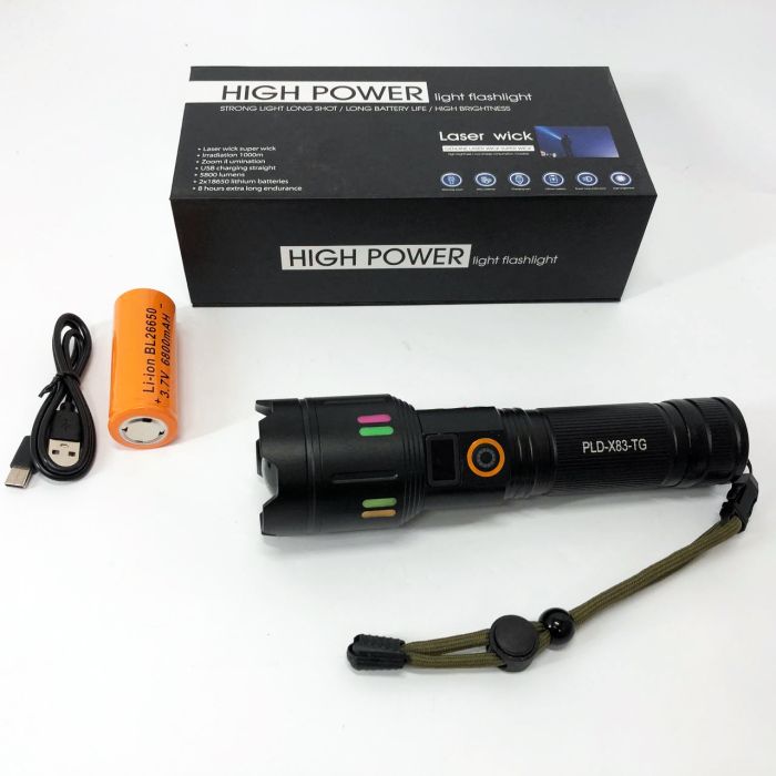 Фонарь NIGHT VISION FLUORESCENCE X83 WHITE LASER PM30-TG, светодиодный ручной аккумуляторный портативный
