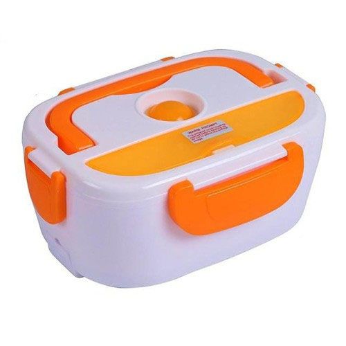 Ланч бокс электрический с подогревом Lunch Heater 220V Pro, контейнер для еды с отсеками. Цвет: оранжевый