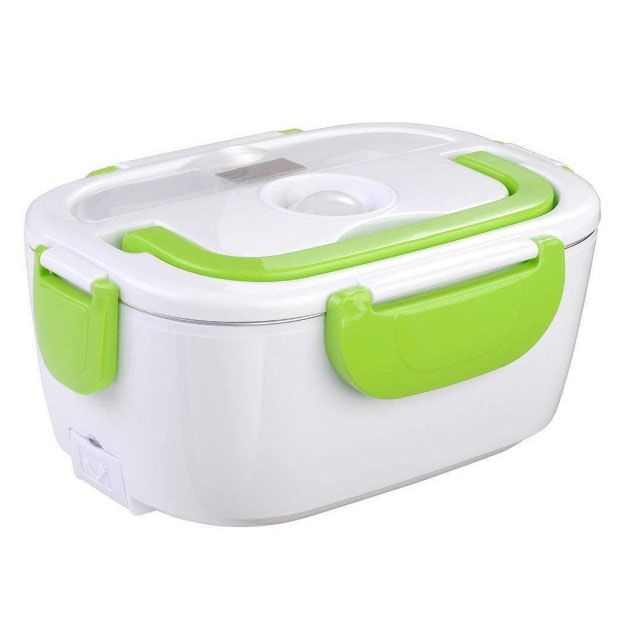 Ланч бокс электрический с подогревом Lunch Heater 220 V Pro, Термос для еды для детей. Цвет: зеленый
