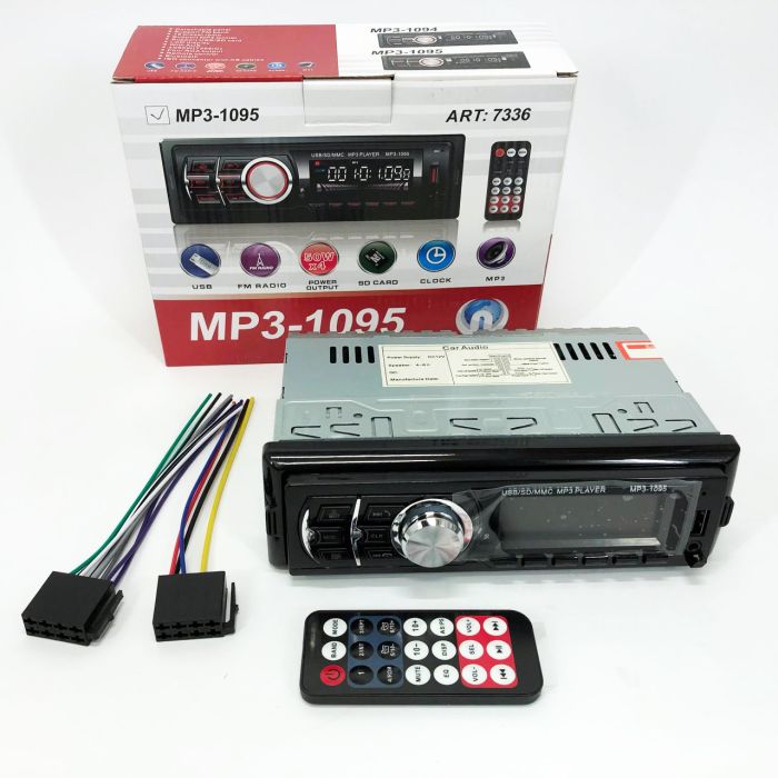 Автомагнитола MP3 1095/7336 BT ISO со съемной панелью 1DIN 4х50Вт, Автомобильная магнитола стерео звук