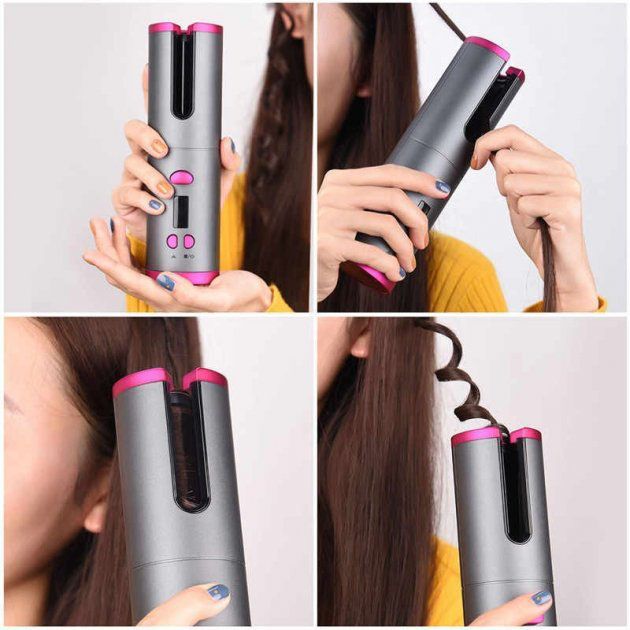 Плойка авто-бигуди для завивки волос, беспроводной Ramindong Hair curler. Цвет: серый