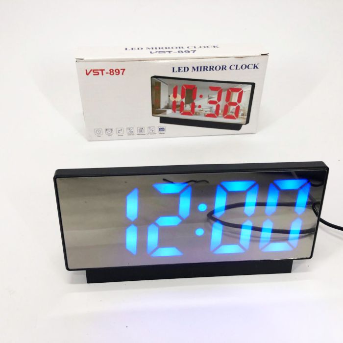 Часы электронные с зеркальным дисплеем VST-888-5, Часы электронные настольные светящиеся vst