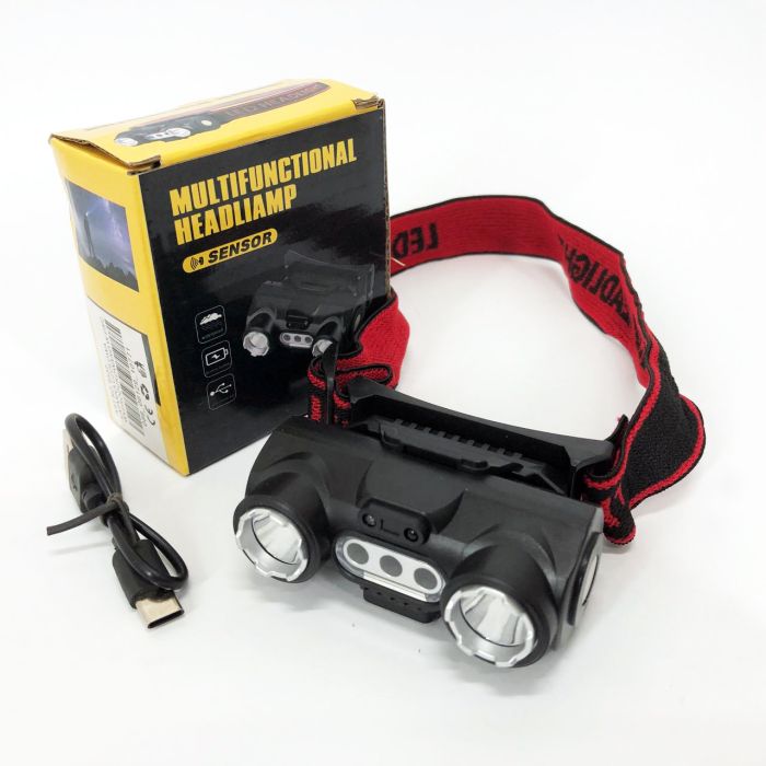 Фонарь налобный 6532-3030+SMD(WHITE+RED), Мощный налобный фонарь для рыбалки, Фонарь для шлема на голову