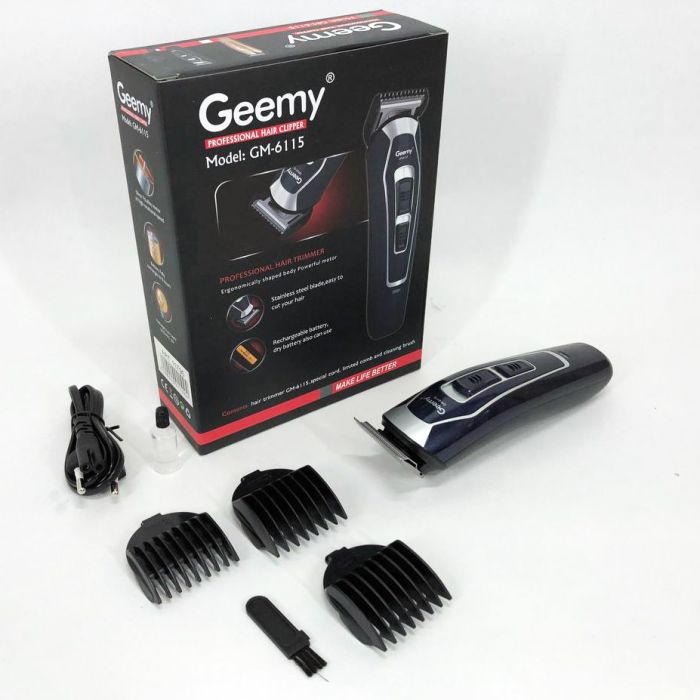 Машинка для стрижки GEMEI GM-6115, машинка для стрижки волос беспроводная. Цвет: синий