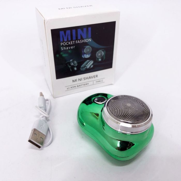 Электробритва Mini Shaver дорожная роторная беспроводная для влажного и сухого бритья зеленый