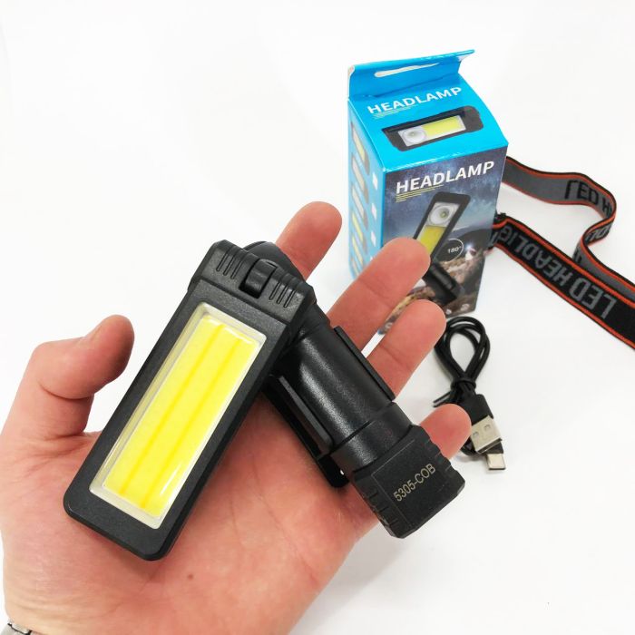 Фонарь WORKLIGHT 2 в 1 5305-COB(WHITE+YELLOW), Мощный фонарь для рыбалки, Мощный фонарь на голову
