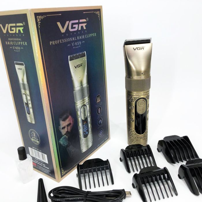 Аккумуляторная машинка для стрижки VGR V-659, Машинка для стрижки волос домашняя подстригательная