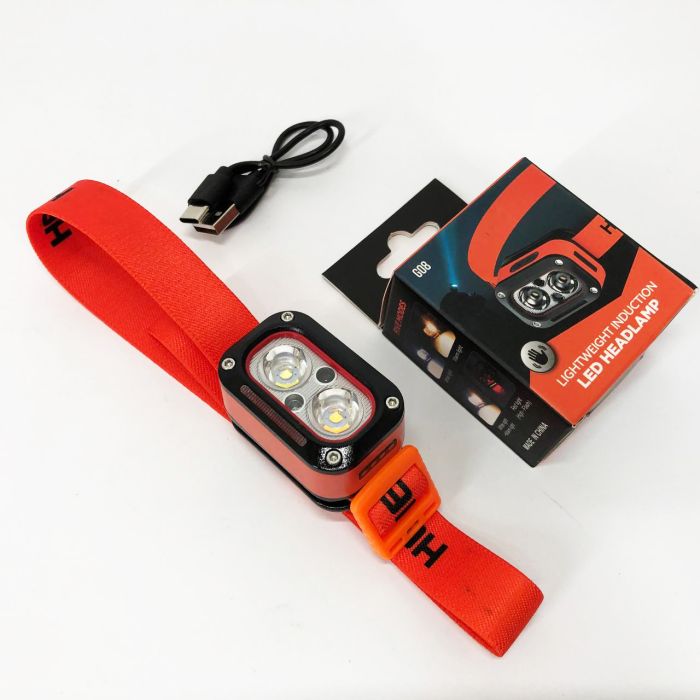 Фонарь налобный G08-2XPG(white+yellow)+LED(red), Налобный фонарь для автолюбителей, Led фонарь налобный