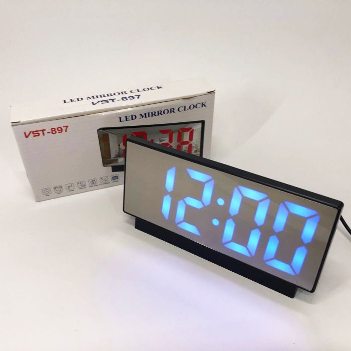 Часы электронные с зеркальным дисплеем VST-888-5, Часы электронные настольные светящиеся vst