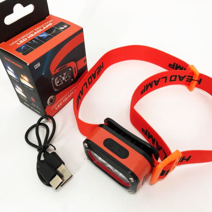 Фонарь налобный G08-2XPG(white+yellow)+LED(red), Налобный фонарь для автолюбителей, Led фонарь налобный
