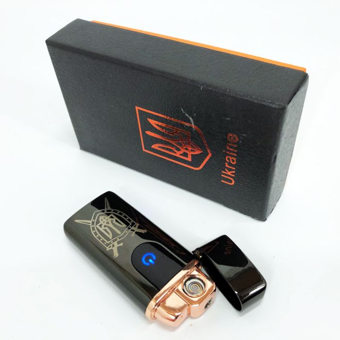 Электрическая и газовая зажигалка Украина с USB-зарядкой HL-432, зажигалка сенсорная. Цвет: черный