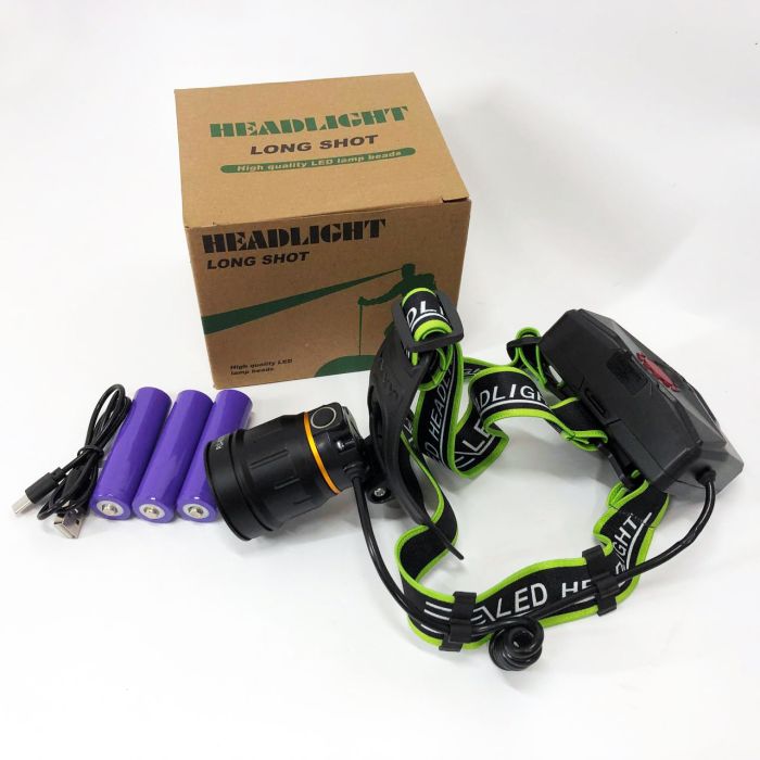Фонарик налобный PLD-A12-2PM10-2TG (WHITE+UV), Фонарь аккумуляторный для рыбалки, Фонарик налобный мощный