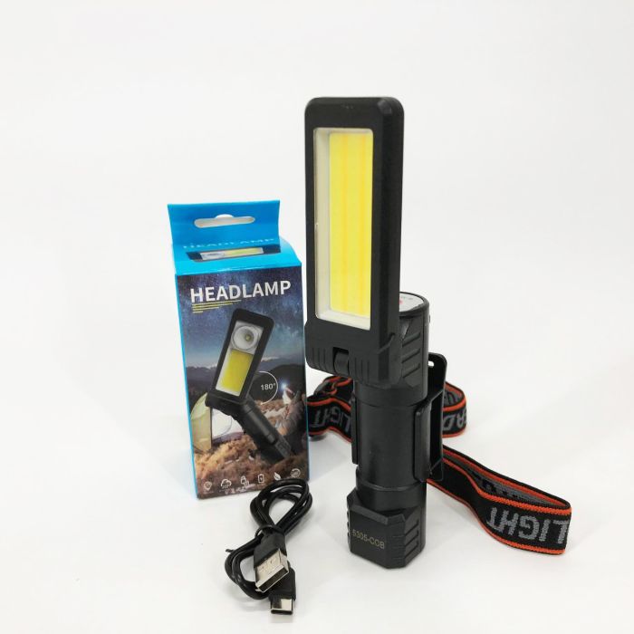 Фонарь WORKLIGHT 2 в 1 5305-COB(WHITE+YELLOW), Мощный фонарь для рыбалки, Мощный фонарь на голову