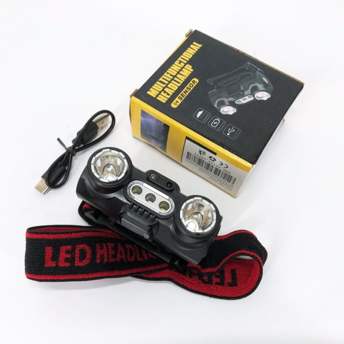 Фонарь налобный 6532-3030+SMD(WHITE+RED), Мощный налобный фонарь для рыбалки, Фонарь для шлема на голову
