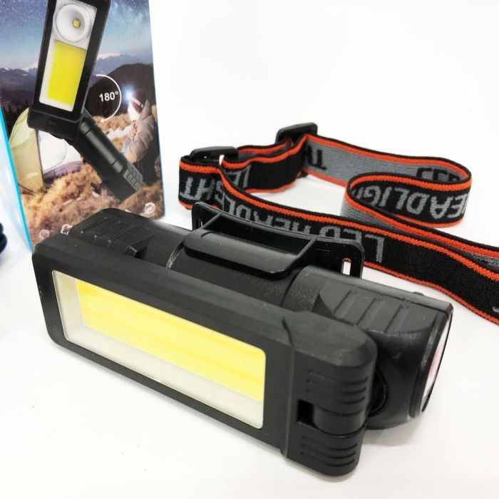 Фонарь WORKLIGHT 2 в 1 5305-COB(WHITE+YELLOW), Мощный фонарь для рыбалки, Мощный фонарь на голову
