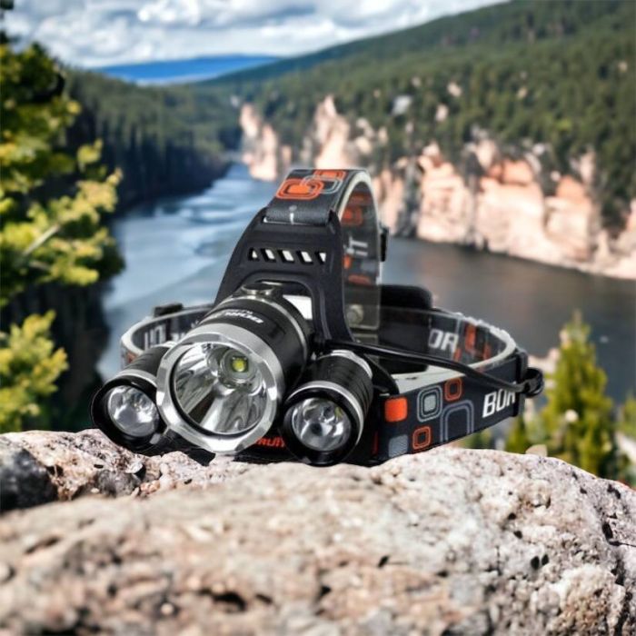 Фонарь Police 3000-T6+2XPE (2х18650, 5 режимов, Zoom, 1500 люмен), Налобный фонарь с линзой