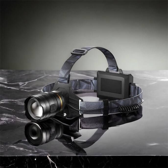 Фонарь налобный мощный Bailong BL-8075-2-GT100, 3 режима, Zoom, алюминий, аккум 2*18650, USB кабель