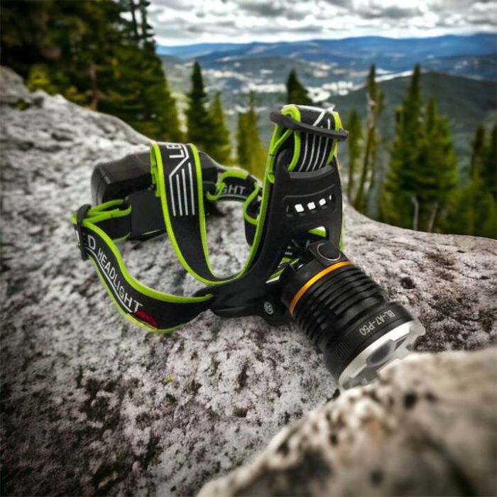 Налобный фонарь Bailong BL-A7-P50, zoom, microUSB, 2х18650, 3 режима, сверхмощный налобный фонарь