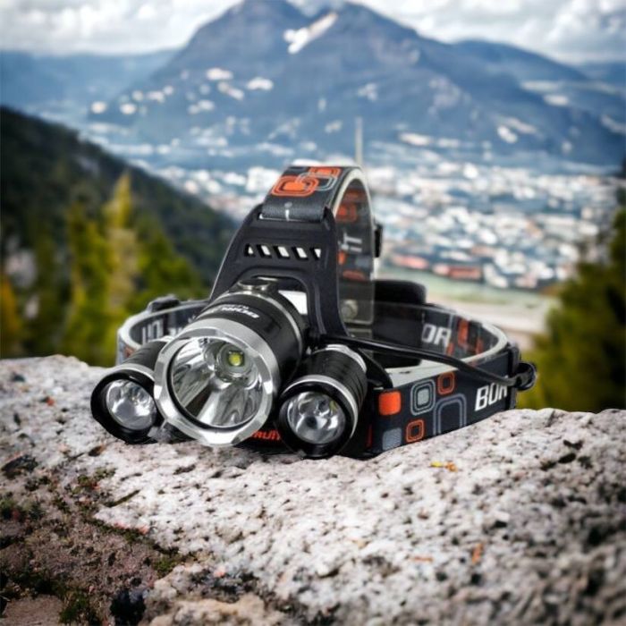Фонарь Police 3000-T6+2XPE (2х18650, 5 режимов, Zoom, 1500 люмен), Налобный фонарь с линзой