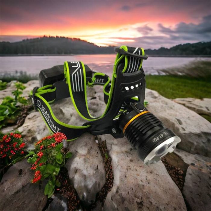 Налобный фонарь Bailong BL-A7-P50, zoom, microUSB, 2х18650, 3 режима, сверхмощный налобный фонарь