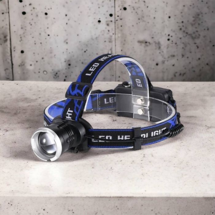 Налобный фонарь Bailong BL-T24-P50 аккумуляторный LED/Zoom 3 режима работы, фонарь на голову для рыбалки