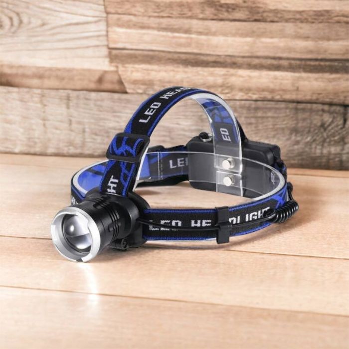 Налобный фонарь Bailong BL-T24-P50 аккумуляторный LED/Zoom 3 режима работы, фонарь на голову для рыбалки