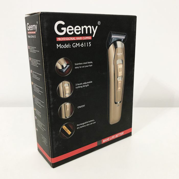 Машинка для стрижки GEMEI GM-6115, машинка для стрижки волосся домашня. Цвет: бежевый