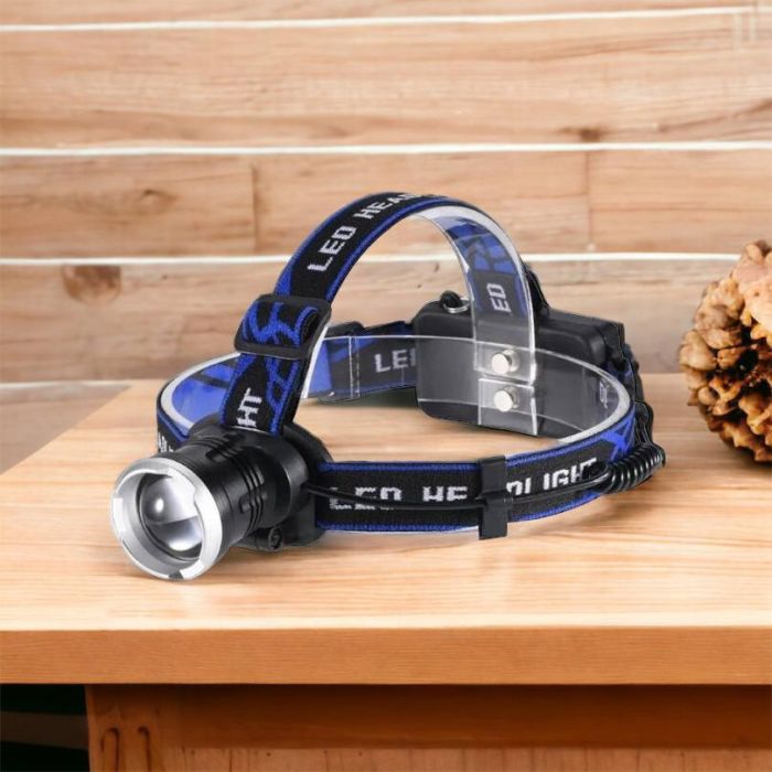 Налобный фонарь Bailong BL-T24-P50 аккумуляторный LED/Zoom 3 режима работы, фонарь на голову для рыбалки
