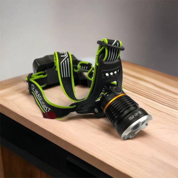 Налобный фонарь Bailong BL-A7-P50, zoom, microUSB, 2х18650, 3 режима, сверхмощный налобный фонарь
