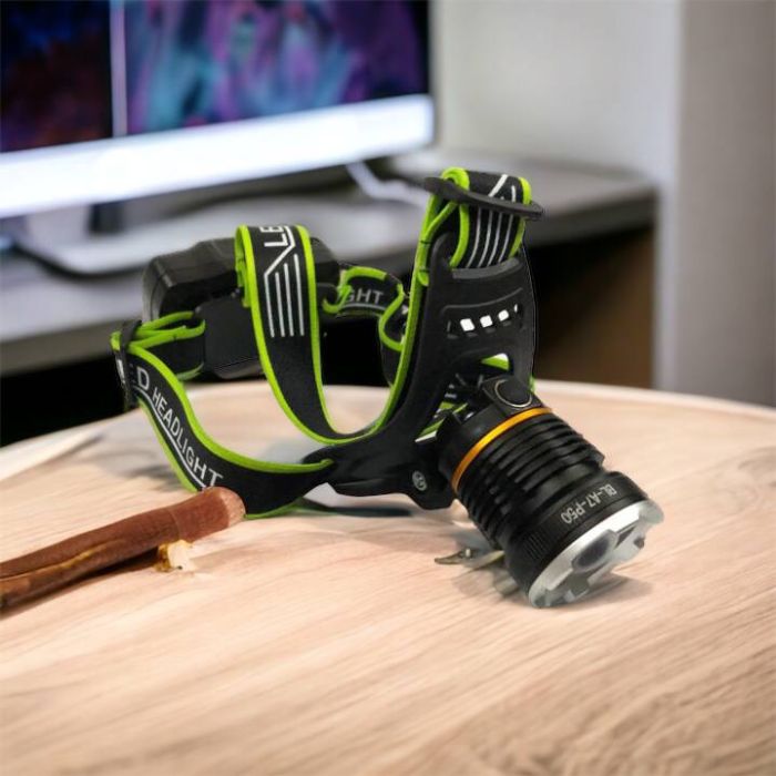 Налобный фонарь Bailong BL-A7-P50, zoom, microUSB, 2х18650, 3 режима, сверхмощный налобный фонарь