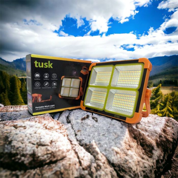 Мощный фонарь - прожектор с солнечной панелью и функцией Power bank Solar LED light 12000 mAH