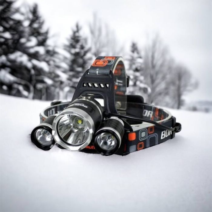 Фонарь Police 3000-T6+2XPE (2х18650, 5 режимов, Zoom, 1500 люмен), Налобный фонарь с линзой