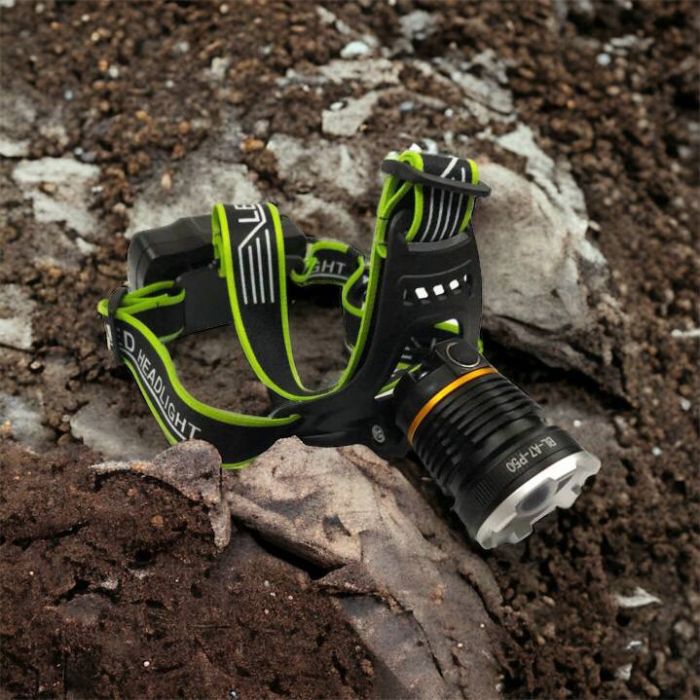Налобный фонарь Bailong BL-A7-P50, zoom, microUSB, 2х18650, 3 режима, сверхмощный налобный фонарь