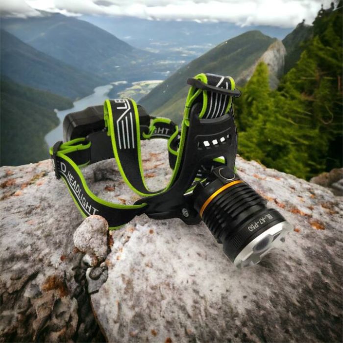 Налобный фонарь Bailong BL-A7-P50, zoom, microUSB, 2х18650, 3 режима, сверхмощный налобный фонарь