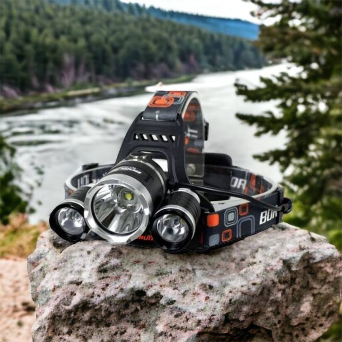 Фонарь Police 3000-T6+2XPE (2х18650, 5 режимов, Zoom, 1500 люмен), Налобный фонарь с линзой
