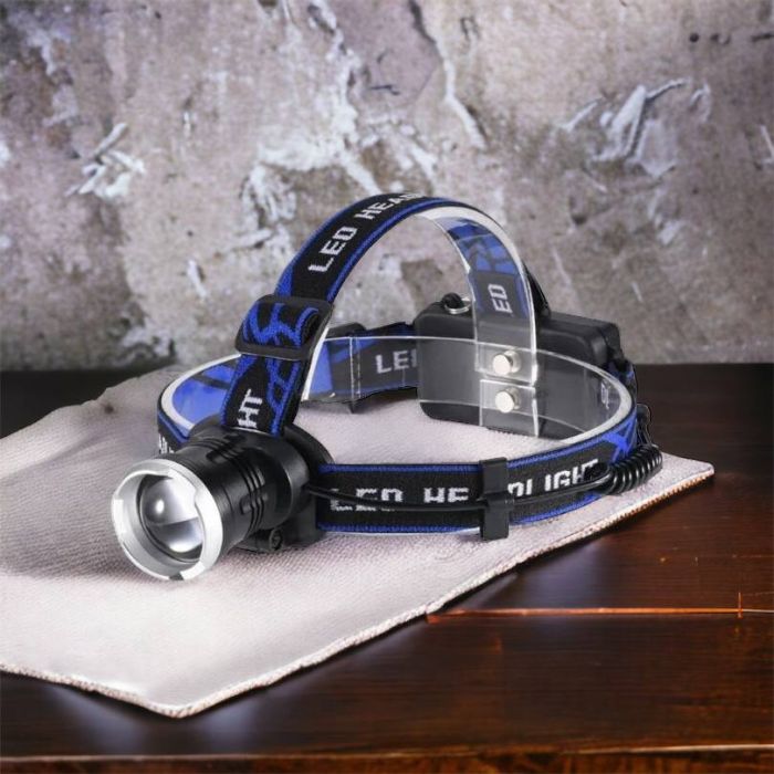 Налобный фонарь Bailong BL-T24-P50 аккумуляторный LED/Zoom 3 режима работы, фонарь на голову для рыбалки