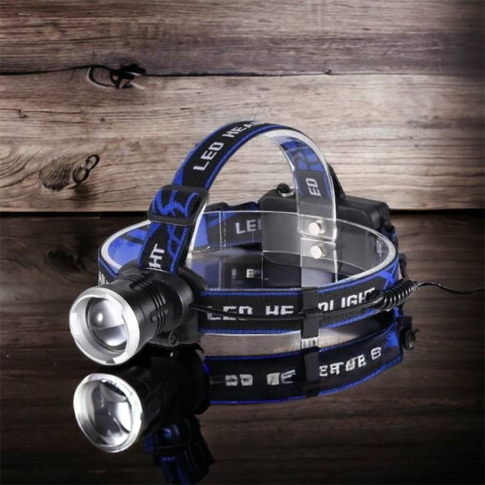 Налобный фонарь Bailong BL-T24-P50 аккумуляторный LED/Zoom 3 режима работы, фонарь на голову для рыбалки