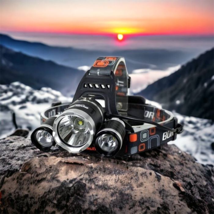 Фонарь Police 3000-T6+2XPE (2х18650, 5 режимов, Zoom, 1500 люмен), Налобный фонарь с линзой