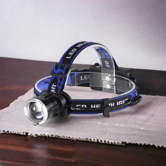 Налобный фонарь Bailong BL-T24-P50 аккумуляторный LED/Zoom 3 режима работы, фонарь на голову для рыбалки