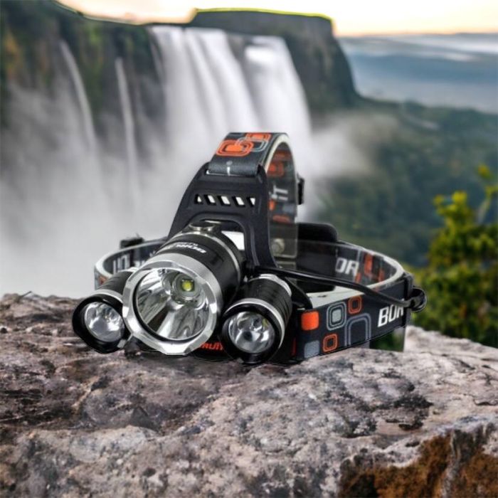 Фонарь Police 3000-T6+2XPE (2х18650, 5 режимов, Zoom, 1500 люмен), Налобный фонарь с линзой