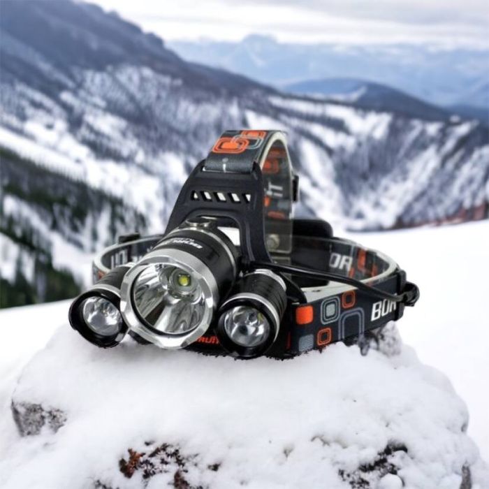 Фонарь Police 3000-T6+2XPE (2х18650, 5 режимов, Zoom, 1500 люмен), Налобный фонарь с линзой