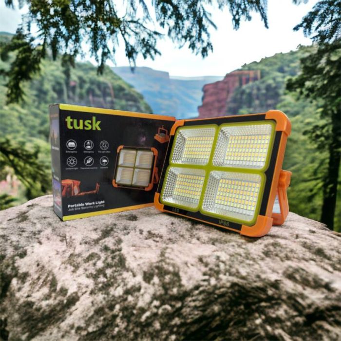 Мощный фонарь - прожектор с солнечной панелью и функцией Power bank Solar LED light 12000 mAH