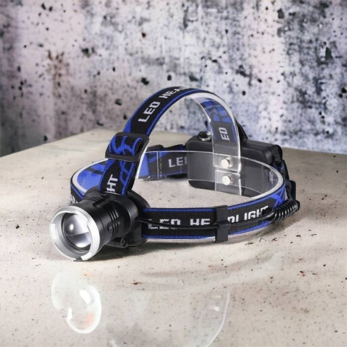 Налобный фонарь Bailong BL-T24-P50 аккумуляторный LED/Zoom 3 режима работы, фонарь на голову для рыбалки