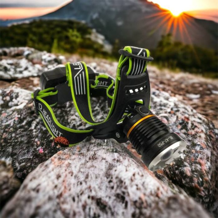 Налобный фонарь Bailong BL-A7-P50, zoom, microUSB, 2х18650, 3 режима, сверхмощный налобный фонарь